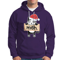 Meh Black Cat Sarcastic Funny Christmas Hoodie - Wonder Print Shop