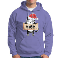 Meh Black Cat Sarcastic Funny Christmas Hoodie - Wonder Print Shop