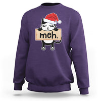 Meh Black Cat Sarcastic Funny Christmas Sweatshirt - Wonder Print Shop