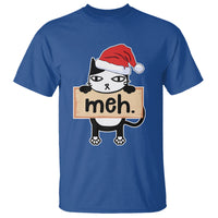 Meh Black Cat Sarcastic Funny Christmas T Shirt - Wonder Print Shop
