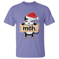 Meh Black Cat Sarcastic Funny Christmas T Shirt - Wonder Print Shop