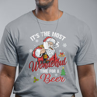 It's The Most Wonderful Time For A Beer Ugly Santa Drinking T Shirt - Wonder Print Shop