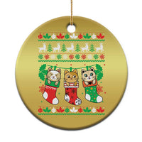 Christmas Cute Cat In Sock Merry Catmas Christmas Ornament - Wonder Print Shop