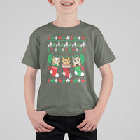Christmas T Shirt For Kid Cute Cat In Sock Merry Catmas - Wonder Print Shop
