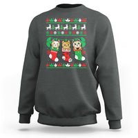Christmas Sweatshirt Cute Cat In Sock Merry Catmas - Wonder Print Shop
