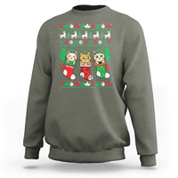 Christmas Sweatshirt Cute Cat In Sock Merry Catmas - Wonder Print Shop