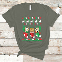 Christmas T Shirt Cute Cat In Sock Merry Catmas - Wonder Print Shop