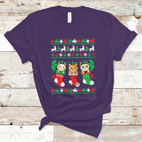 Christmas T Shirt Cute Cat In Sock Merry Catmas - Wonder Print Shop
