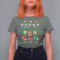 Christmas T Shirt For Women Cute Cat In Sock Merry Catmas - Wonder Print Shop