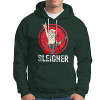 Christmas Hoodie Sleigher Santa Heavy Mental Music - Wonder Print Shop