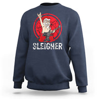 Christmas Sweatshirt Sleigher Santa Heavy Mental Music - Wonder Print Shop