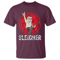 Christmas T Shirt Sleigher Santa Heavy Mental Music - Wonder Print Shop
