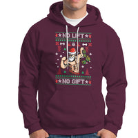 Christmas Hoodie No Lift No Gift Santa Gym Coach - Wonder Print Shop