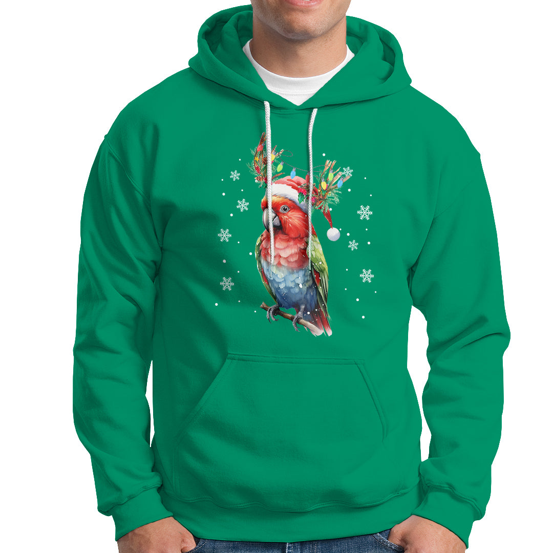 Christmas Hoodie Cute Parot Reindeer Santa Hat - Wonder Print Shop