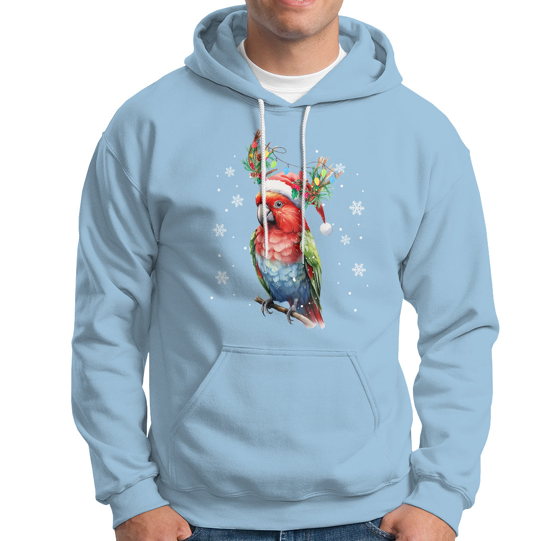 Christmas Hoodie Cute Parot Reindeer Santa Hat - Wonder Print Shop