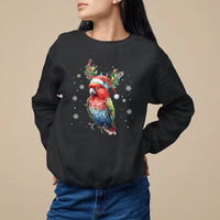 Christmas Sweatshirt Cute Parot Reindeer Santa Hat - Wonder Print Shop