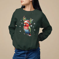 Christmas Sweatshirt Cute Parot Reindeer Santa Hat - Wonder Print Shop