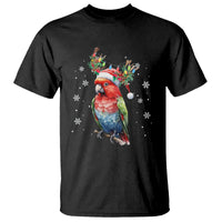 Christmas T Shirt Cute Parot Reindeer Santa Hat - Wonder Print Shop