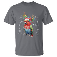 Christmas T Shirt Cute Parot Reindeer Santa Hat - Wonder Print Shop