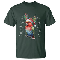 Christmas T Shirt Cute Parot Reindeer Santa Hat - Wonder Print Shop