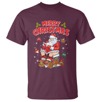 Christmas T Shirt Funny Santa Pooping Down The Chimney - Wonder Print Shop