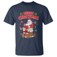 Christmas T Shirt Funny Santa Pooping Down The Chimney - Wonder Print Shop