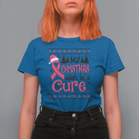 My Christmas Wish Is A Cure Breast Cancer T Shirt For Women - Wonder Print Shop