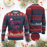 My Christmas Wish Is A Cure Breast Cancer Ugly Christmas Sweater - Wonder Print Shop