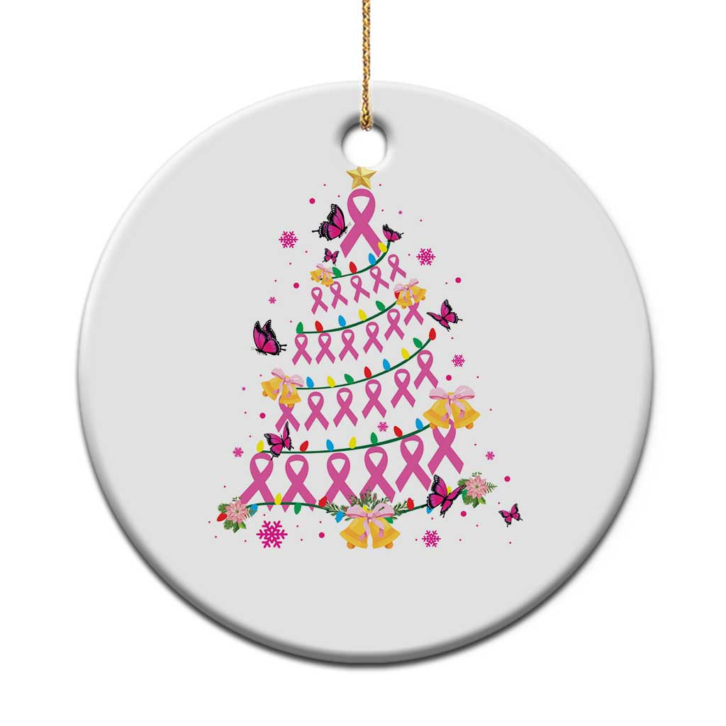 Christmas Breast Cancer Christmas Ornament Pink Ribbon Xmas Tree - Wonder Print Shop