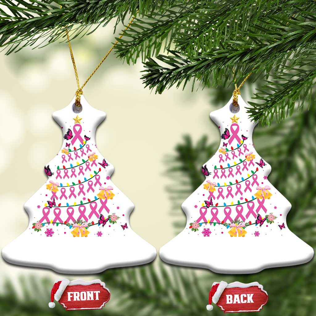Christmas Breast Cancer Christmas Ornament Pink Ribbon Xmas Tree - Wonder Print Shop