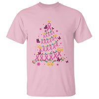 Christmas Breast Cancer T Shirt Pink Ribbon Xmas Tree - Wonder Print Shop