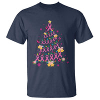 Christmas Breast Cancer T Shirt Pink Ribbon Xmas Tree - Wonder Print Shop