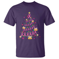 Christmas Breast Cancer T Shirt Pink Ribbon Xmas Tree - Wonder Print Shop