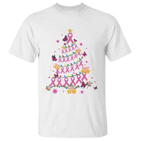 Christmas Breast Cancer T Shirt Pink Ribbon Xmas Tree - Wonder Print Shop
