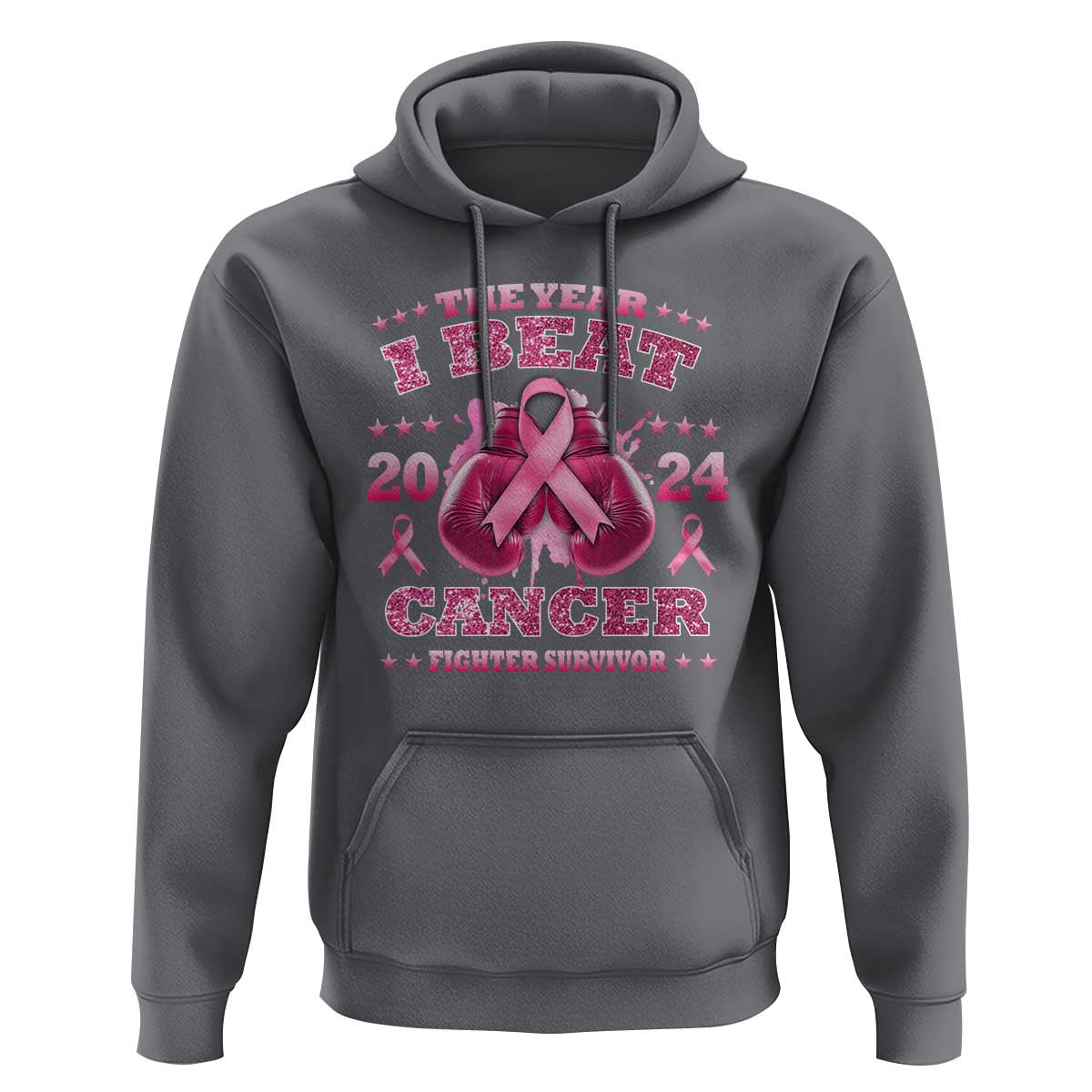 The Year I Beat Cancer Boxing Gloves Fighter Survivor Hoodie