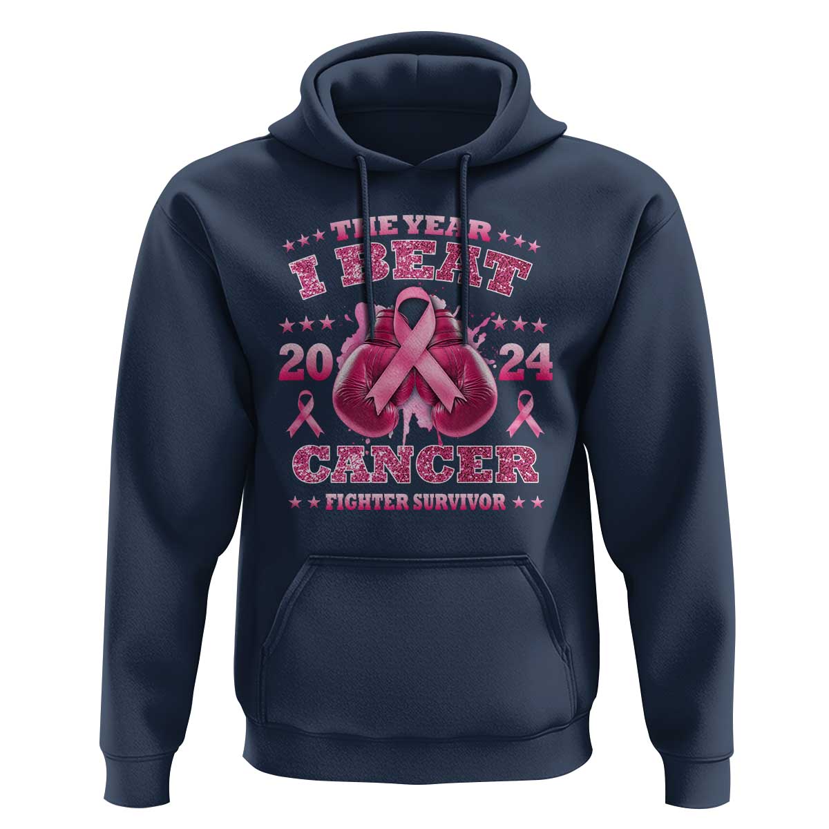 The Year I Beat Cancer Boxing Gloves Fighter Survivor Hoodie