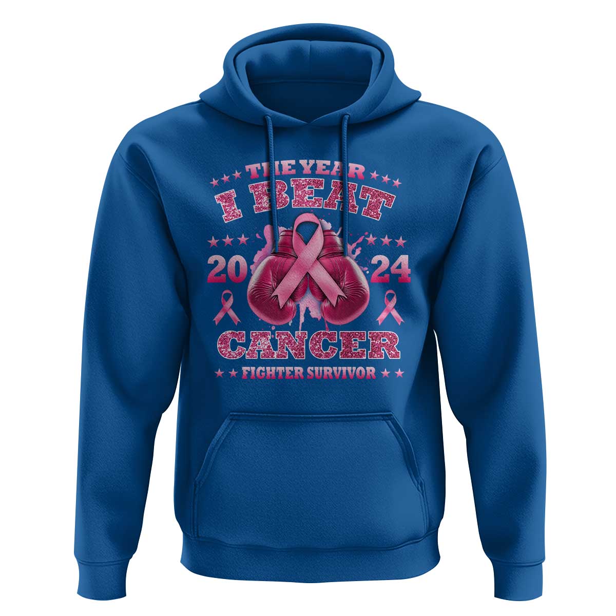 The Year I Beat Cancer Boxing Gloves Fighter Survivor Hoodie