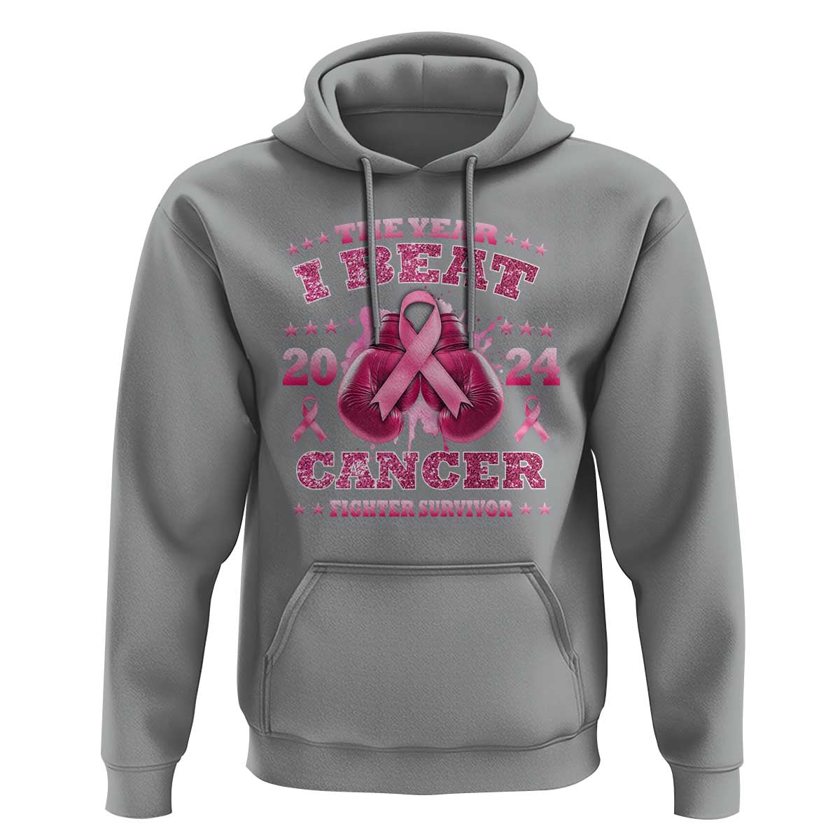 The Year I Beat Cancer Boxing Gloves Fighter Survivor Hoodie