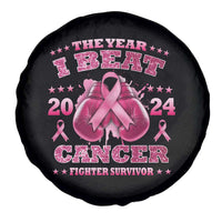 The Year I Beat Cancer Boxing Gloves Fighter Survivor Spare Tire Cover
