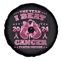 The Year I Beat Cancer Boxing Gloves Fighter Survivor Spare Tire Cover