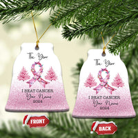 Personalize Christmas Breast Cancer Christmas Ornament Custom Name The Year I Beat Cancer - Wonder Print Shop