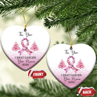 Personalize Christmas Breast Cancer Christmas Ornament Custom Name The Year I Beat Cancer - Wonder Print Shop