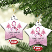 Personalize Christmas Breast Cancer Christmas Ornament Custom Name The Year I Beat Cancer - Wonder Print Shop