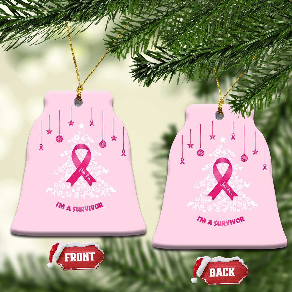 Christmas Breast Cancer Christmas Ornament I Am Warrior Pink Ribbon Christmas Tree - Wonder Print Shop
