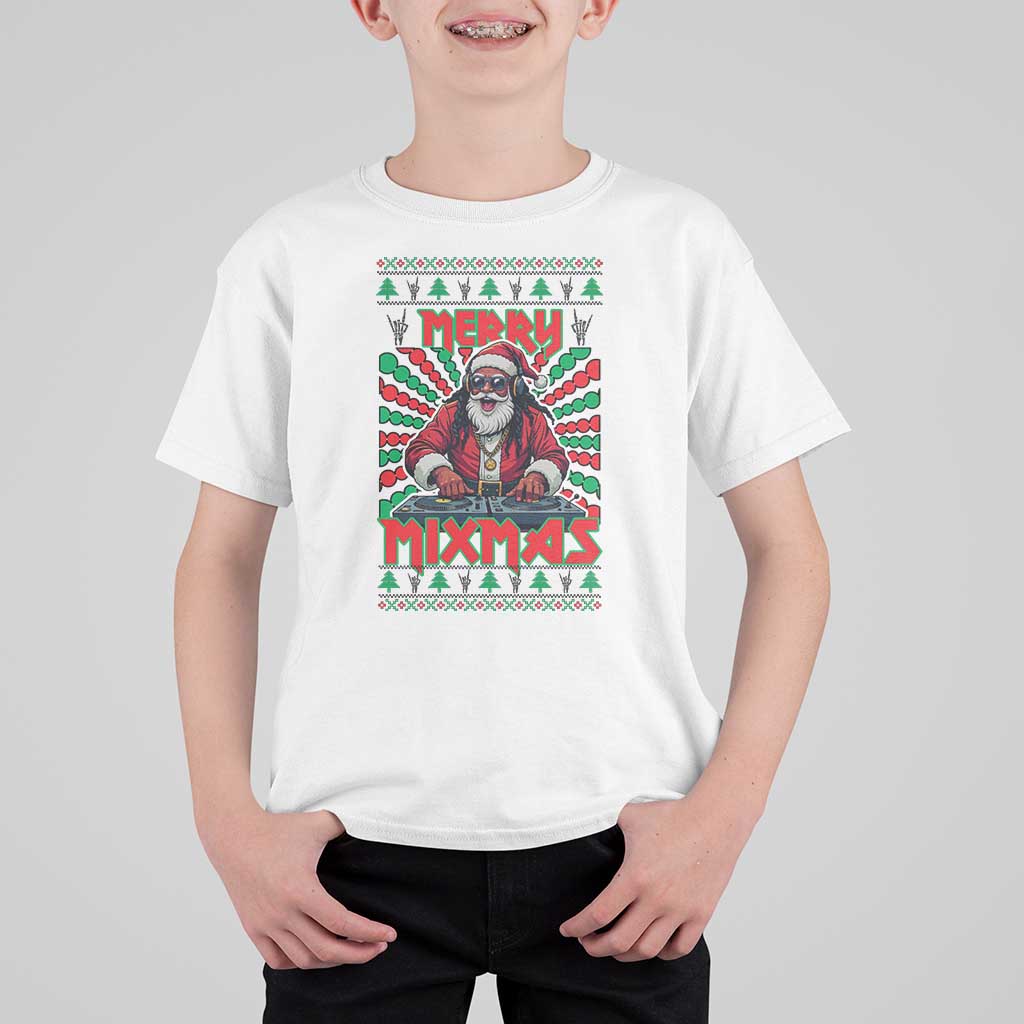 Funny Xmas Party T Shirt For Kid Merry Mixmas Santa DJ - Wonder Print Shop