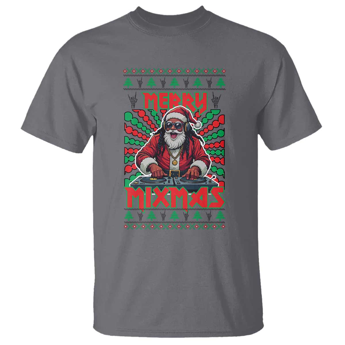 Funny Xmas Party T Shirt Merry Mixmas Santa DJ - Wonder Print Shop