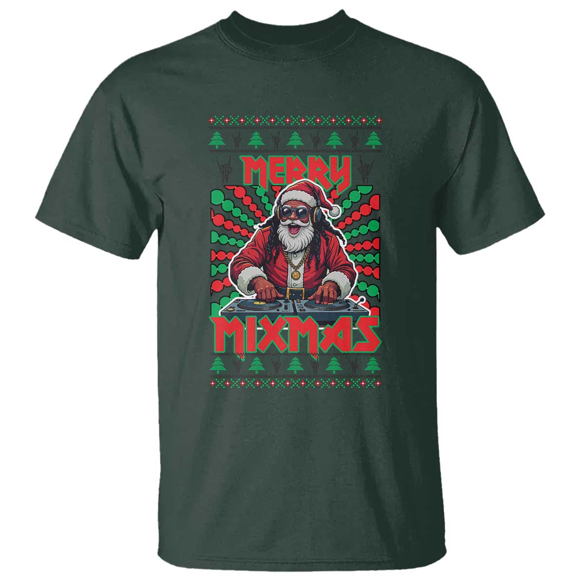 Funny Xmas Party T Shirt Merry Mixmas Santa DJ - Wonder Print Shop