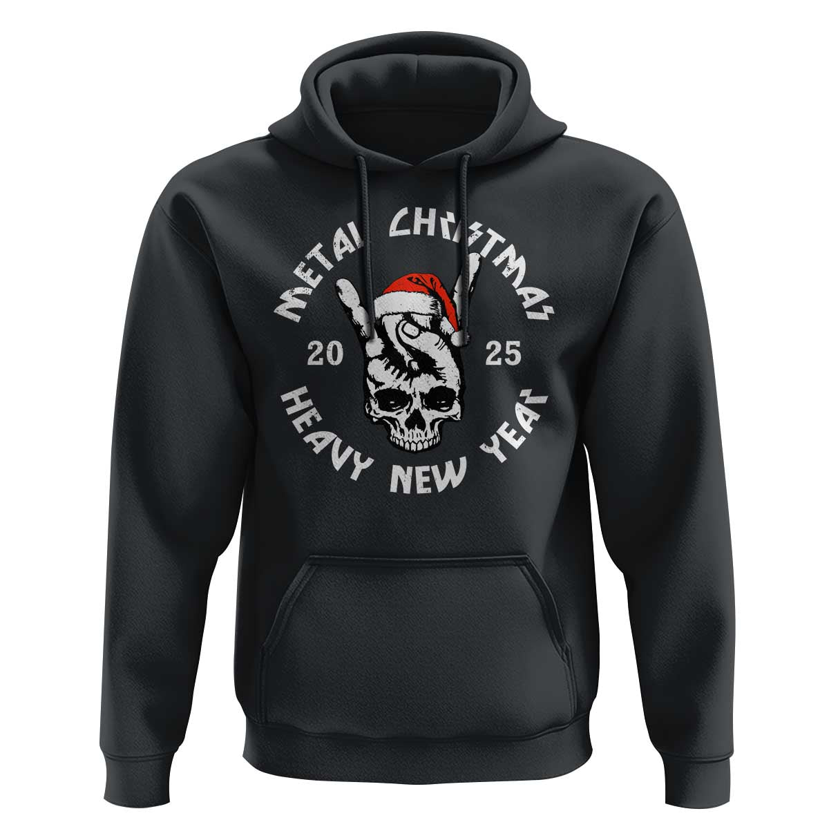 Funny Heavy Metal Hoodie Metal Christmas Heavy New Year Rock Hand Sign