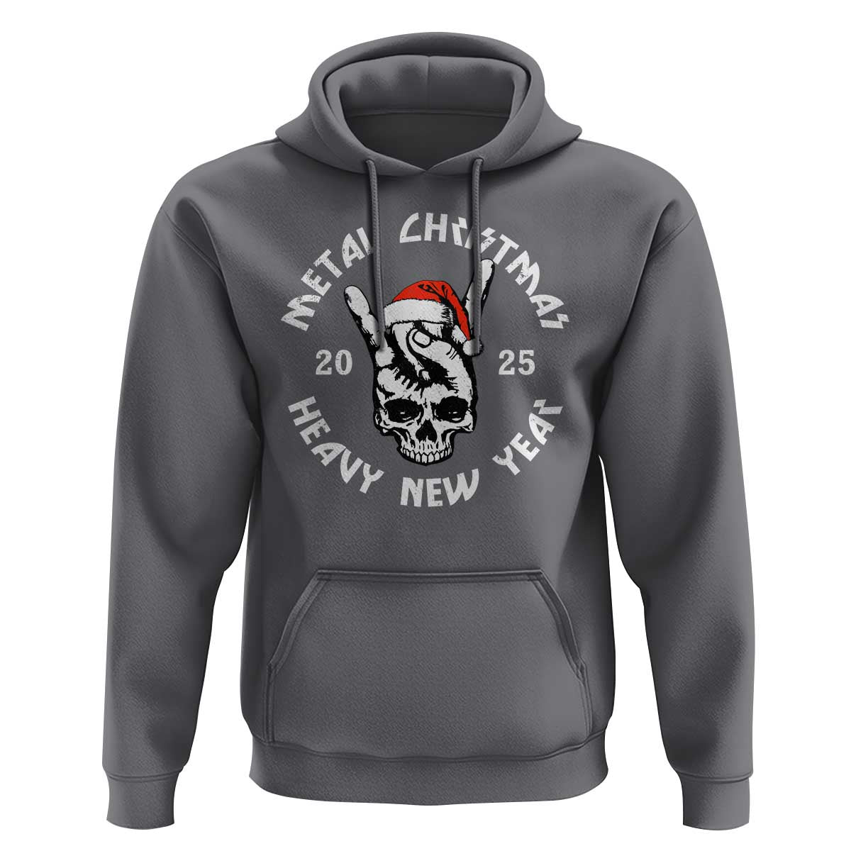 Funny Heavy Metal Hoodie Metal Christmas Heavy New Year Rock Hand Sign