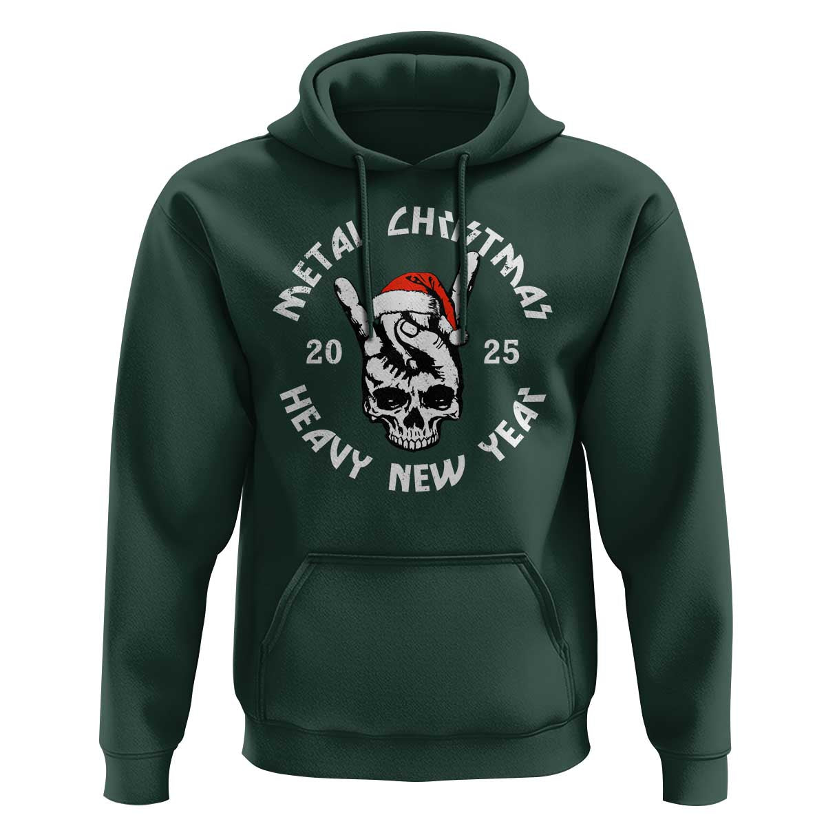 Funny Heavy Metal Hoodie Metal Christmas Heavy New Year Rock Hand Sign